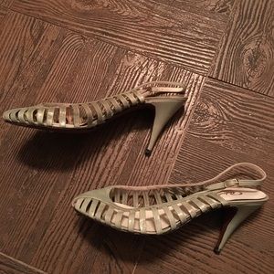 Vintage Antonio Lopez leather cage heels 35 5